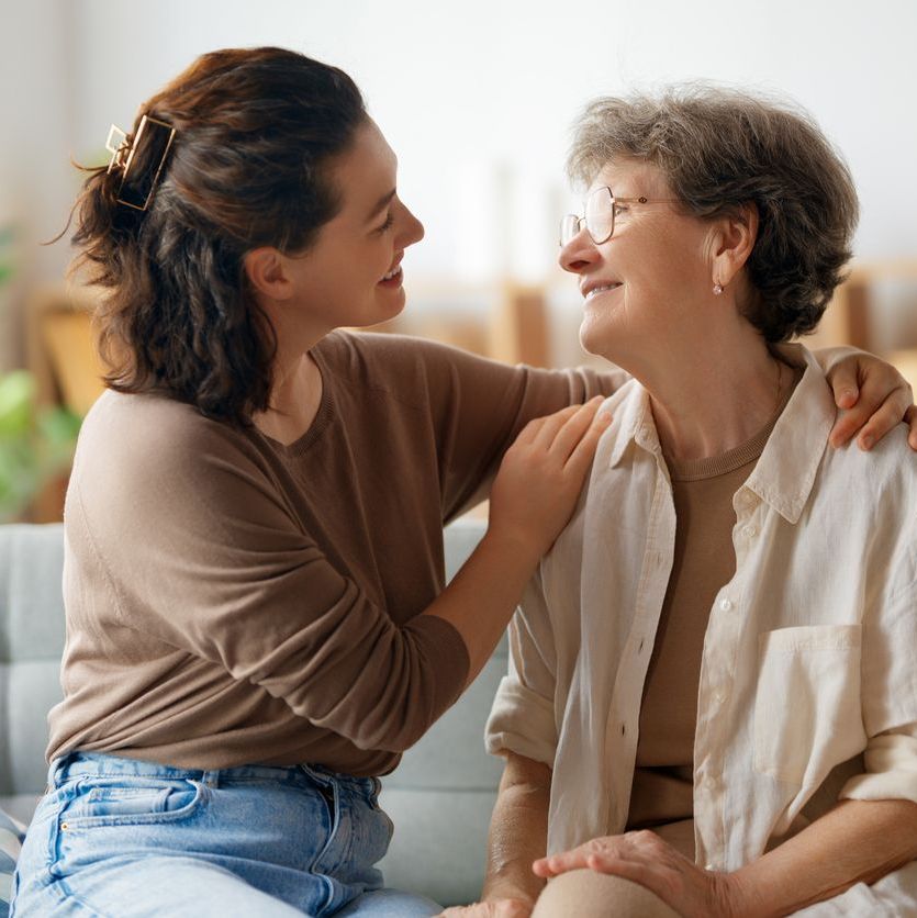 Happy patient and caregiver